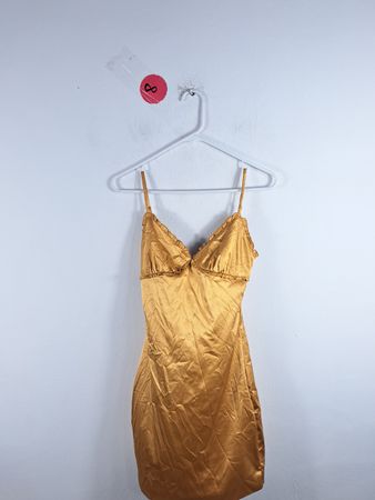 TIC TOC Gold Satin Romper