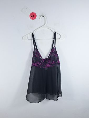 Black and Purple Lace Chemise