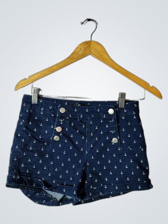 Almost Famous Anchor Print Denim Shorts