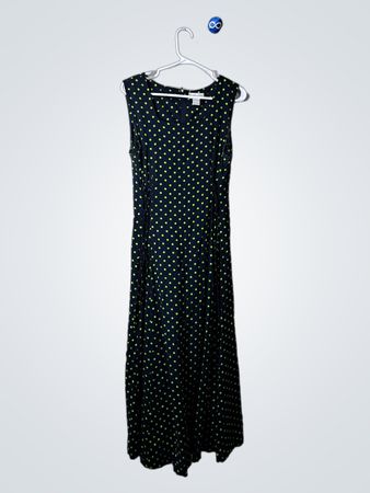 Worthington Navy Polka Dot Sleeveless Midi Dress