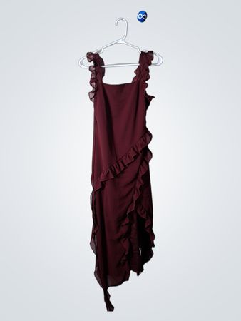 Burgundy Ruffled Dress
