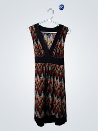 Multicolored Chevron Pattern Dress