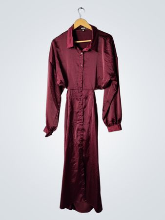 Misguided Satin Shirt Dress