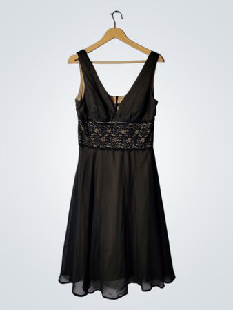 Black Dress with Lace Waist