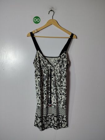 Black and White Floral Top