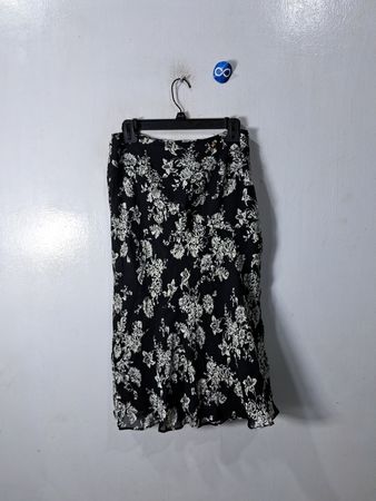 Liz Claiborne Black Floral Skirt