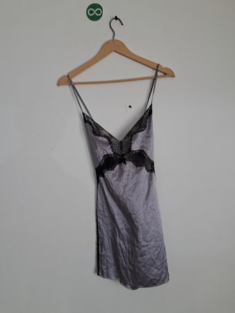Gray and Black Lace Chemise