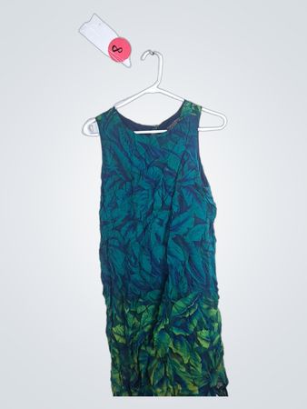 Cascais of California Green Blue Floral Dress