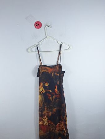 Printed Spaghetti Strap Midi Dress