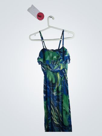 Blue and Green Floral Dress