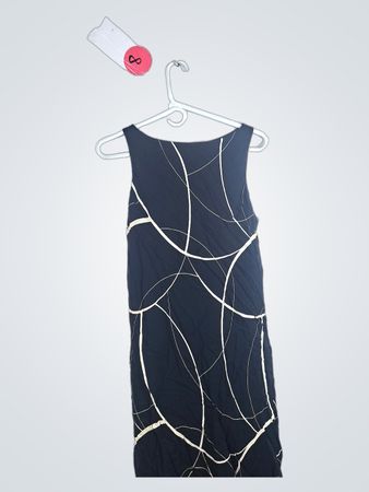 Jones New York Black Abstract Print Rayon Dress