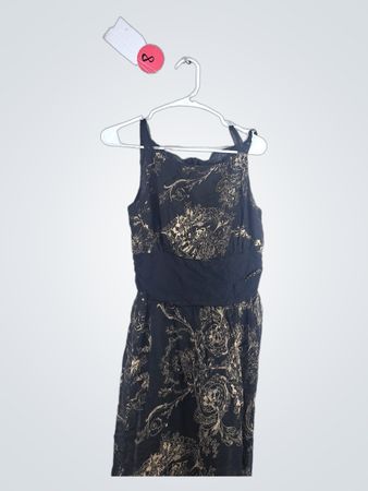 Black and Gold Floral Dress