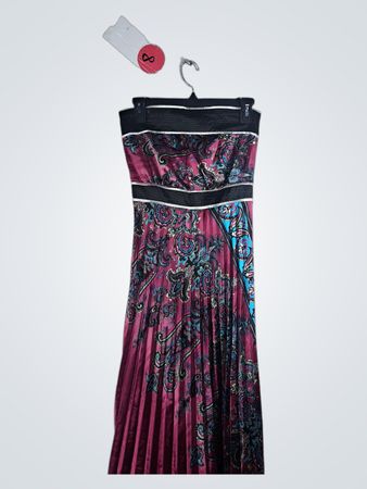 Pink Floral Pleated Dress