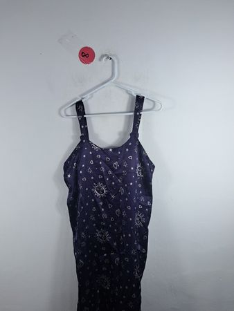 Blue Dress with White Designs