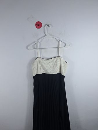 R&M Richards Black Pleated Midi Dress