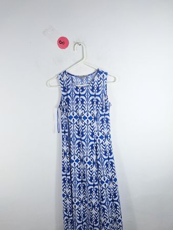 Blue and White Patterned Dress