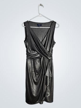 Chaps Metallic Wrap Dress