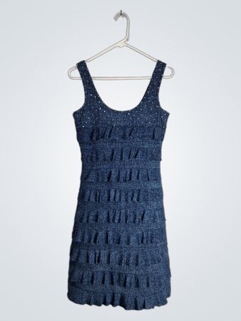 Tango Mango Ruffled Denim Mini Dress
