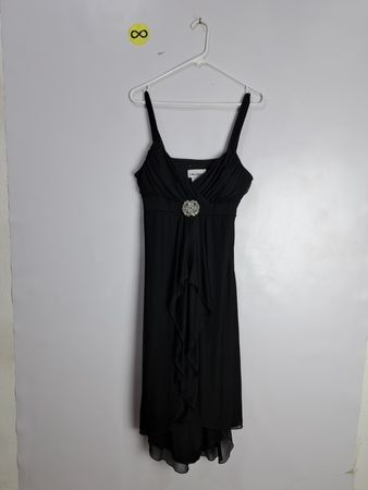 Ultra Dress Black Spaghetti Strap Ruffled Dress