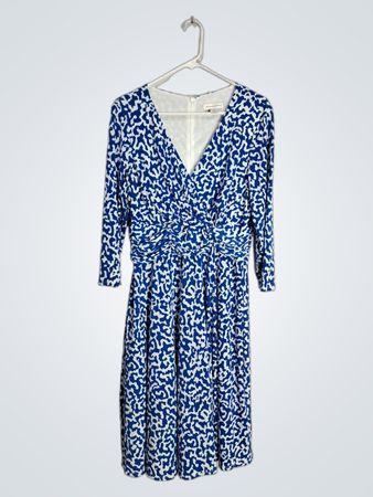 Christopher & Banks Blue and White Patterned Dress