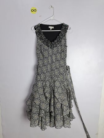 Dressbarn Black and White Floral Wrap Dress