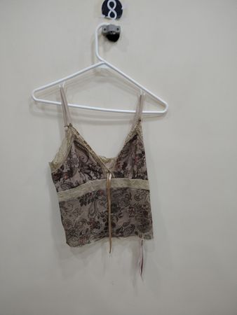 Romwe Lace Trim Paisley Cami Top