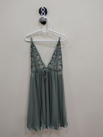 Green Lace-Trimmed Chemise