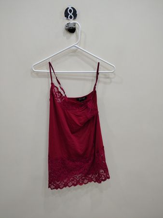 Women's Red Lace Trim Camisole