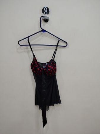 Dreamgirl Black Lingerie with Red Hearts