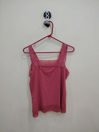 Pink Lace Trim Camisole