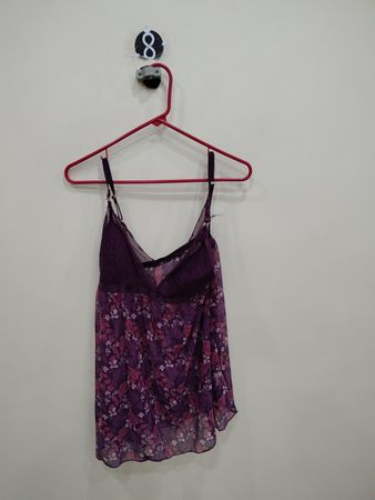 Unbranded Purple Floral Lace Cami Top