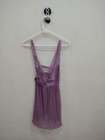 Purple Lace Trim Chemise