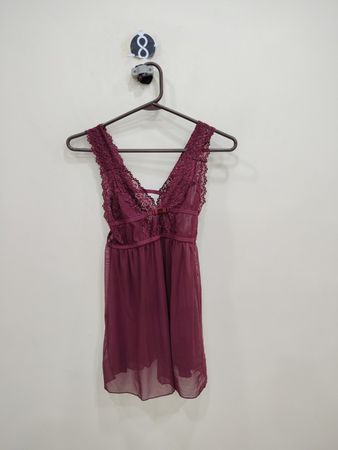 Burgundy Lace Chemise