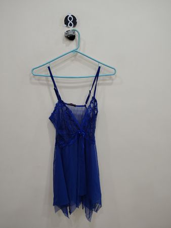 Aiwelove Blue Lace Slip Dress