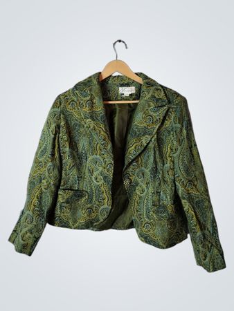 Dressbarn Green Paisley Blazer
