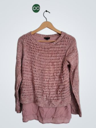 The Limited Pink Crochet Sweater