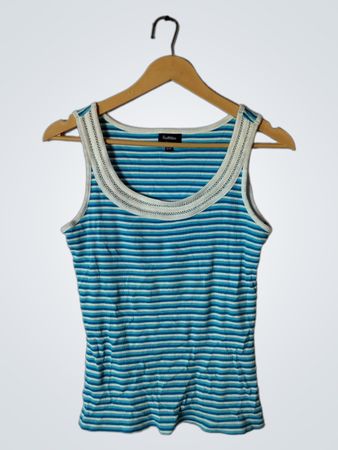 Reitmans Striped Lace Trim Tank Top