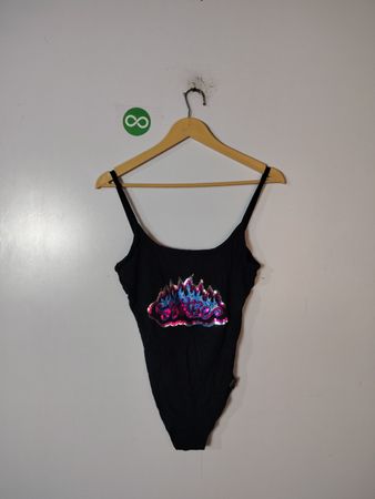 Black Bodysuit with Graphic Print