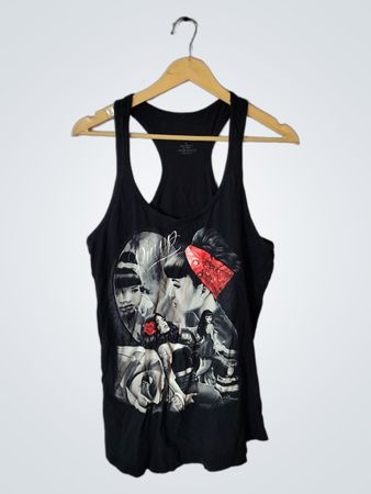 Black Graphic Tank Top