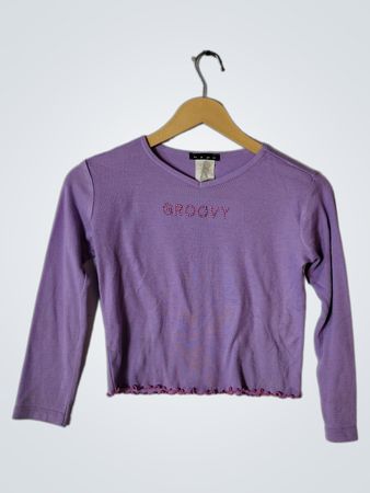 Purple Long-Sleeve Cropped Sweater