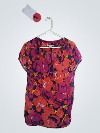 Liz Claiborne Floral Print Short Sleeve Blouse