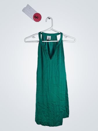 cabi Green Polka Dot Sleeveless Dress