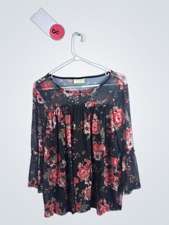 bobbie brooks ladies floral blouse