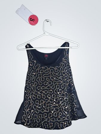 bebe Black Sequined Sleeveless Top