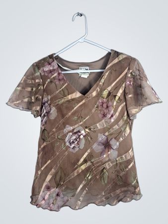 Brown Floral Top