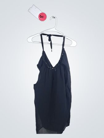Black Sheer Halter Neck Dress