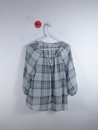 Blue Plaid Blouse