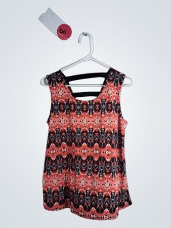 Blouse with Black and Red Pattern