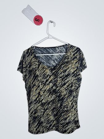 Blouse with Black and Tan Pattern