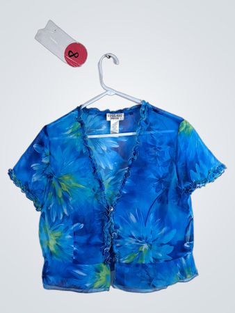 Studio I Petite Blue Floral Top